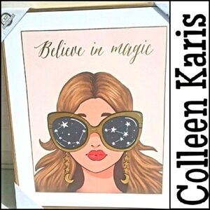 NEW! COLLEEN KARIS Believe In Magic Framed Wall Art.